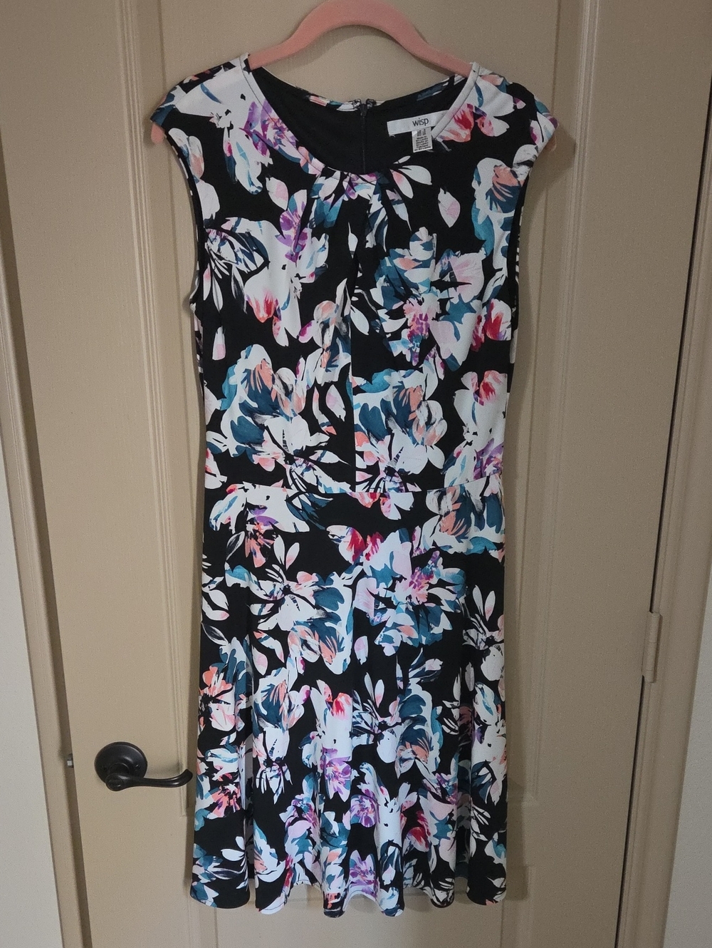MSD Black Floral Sleeveless Fit & Flare Mini Dress